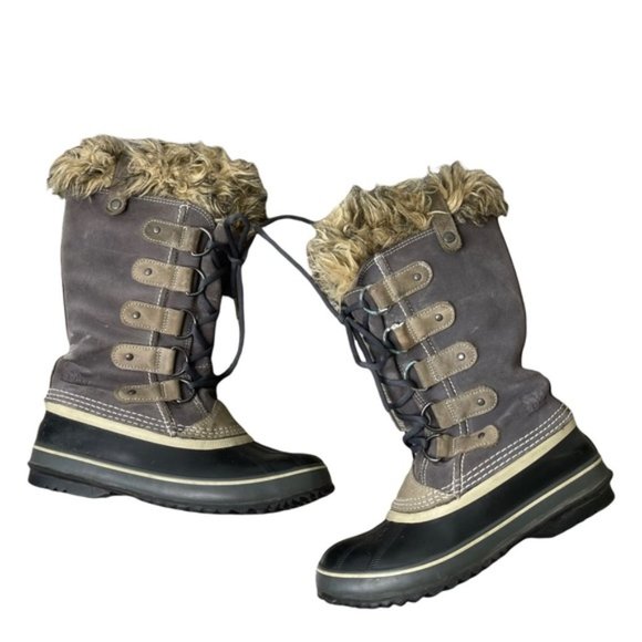 SOREL Women's Joan Of Arctic NL 1540-051 Gray/Tan Waterproof Snow Winter Boots 7 - Picture 5 of 12